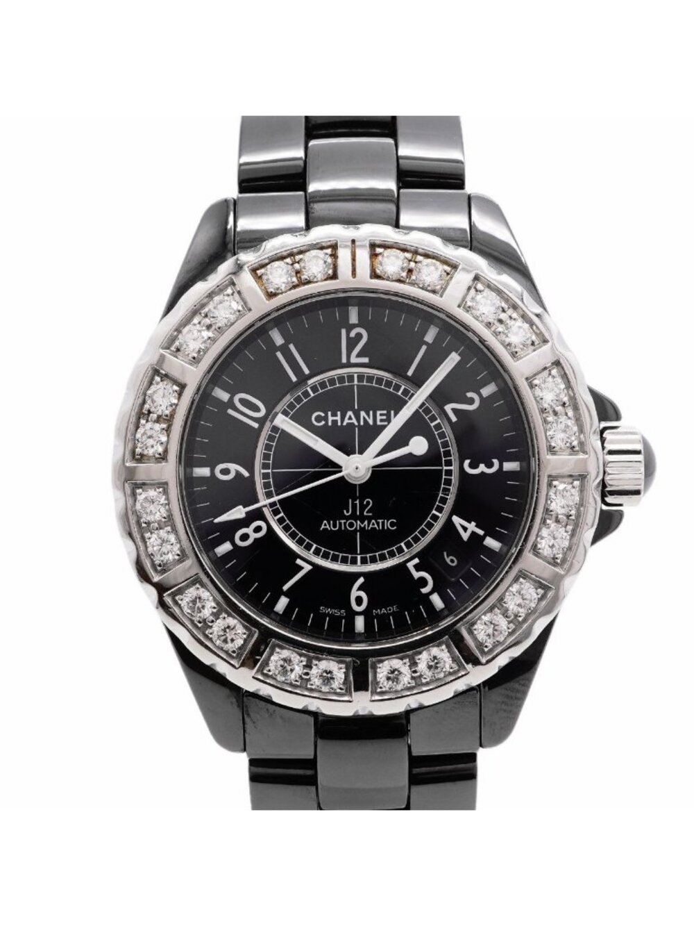 Chanel J12 Diamond Bezel Black Dial Watch